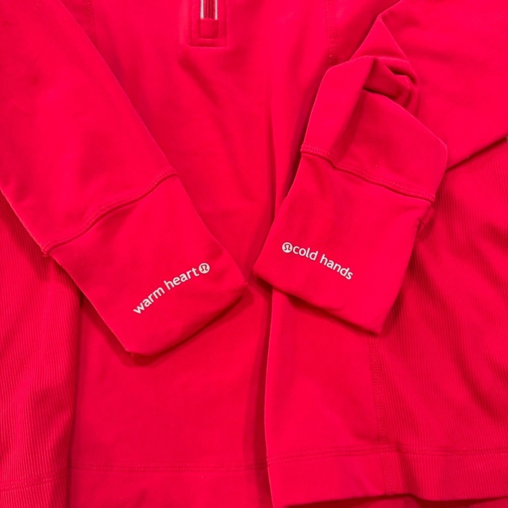 Lululemon Run For It Pullover Women 8 Currant Red Cross Train Pony Tail Hood - Picture 12 of 14